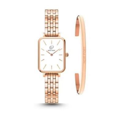 Imagem de Relógio Feminino Quadrado Rose Elegante Com Bracelete-Feminino