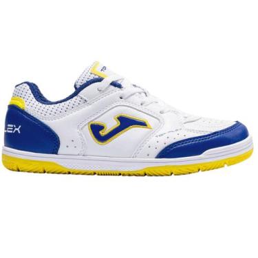 Imagem de Chuteira Futsal Joma Top Flex Jr Infantil Branco -, Branco azul, 36