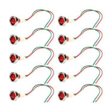 Imagem de 10X Lâmpada Sinaleiro Olho De Boi Xd10-7 / 12V - Vermelho - Chipsce