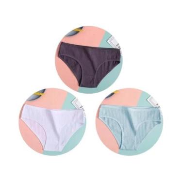 Imagem de Conjunto De 3 Calcinhas De Algodão De Cintura Baixa Para Mulheres, Rou