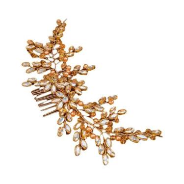 Imagem de Pentes De Cabelo Femininos Para Noivas Com Cristais E Strass, Acessóri