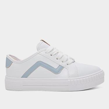 Imagem de Tênis Infantil Molekinha Casual Menina, Branco, Azul, 29