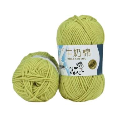Imagem de 100g 2 Peças De Fio De Algodão Leite Para Crochê E Tricô Para Suéter, 