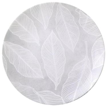 Imagem de Prato Raso Tramontina Arbo em Porcelana Branca Decorada 25cm Cozinha Mesa Posta Jantar Almoço