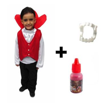 Imagem de Fantasia Halloween Infantil Vampiro Completo Bebê Menino Conde Drácula