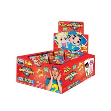 Imagem de Chiclete Luccas Neto Os Aventureiros Tatuagem Buzzy Tutti Frutti C/ 90