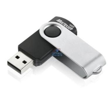 Imagem de Pen Drive 16GB Multi Twist, USB 2.0, Preto e Prata - PD588-Unissex