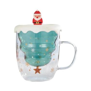 Imagem de Caneca De Café Com Isolamento Duplo Em Forma De Árvore De Natal Com Ta