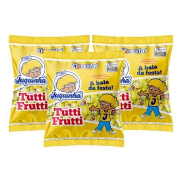 Imagem de Kit Bala Mastigável Tutti Frutti Juquinha - Florestal 3 Unidades 500g