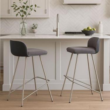 Imagem de Kit 2 Banqueta Nobre Alta Balcão Cozinha Luxo Área Gourmet Preto - Mol