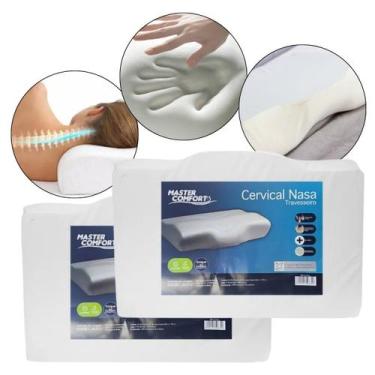 Imagem de Kit 2 Travesseiro Cervical Ortopédico MasterComfort Visco Nasa Alinha 