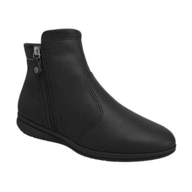 Imagem de Bota Piccadilly Feminina Cano Curto Joanete 261040 Preto Conforto Anabela-Feminino