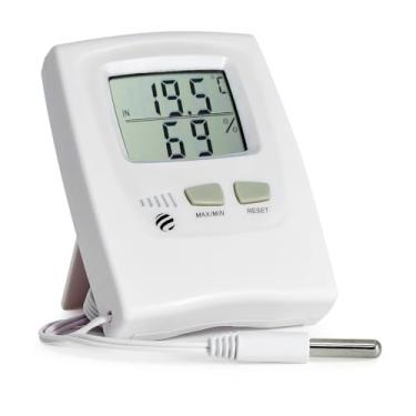 Imagem de TERMO HIGROMETRO DIGITAL COM TEMPERATURA E UMIDADECOM SENSOR EXTERNO PARA PAREDE OU MESA INCOTERM