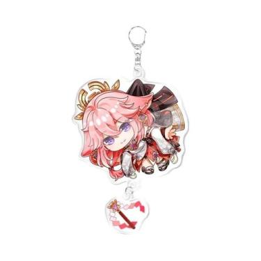 Imagem de Chaveiro Acrílico Fofo De Desenho Animado Raiden Shogun Yae Miko Nahid