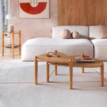 Imagem de Kit Mesa de Centro e Lateral Organica Pes Madeira Hanover Artesano, Ha