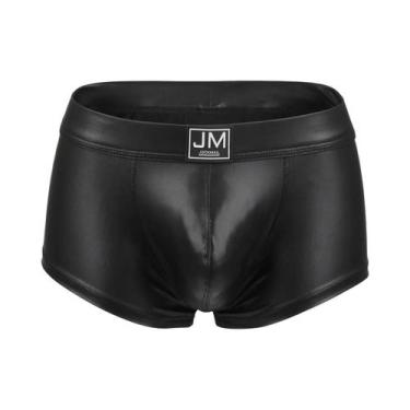 Imagem de Cuecas Boxer Masculinas Em Couro PU, Calções De Banho Sexy - JOCKMAIL,