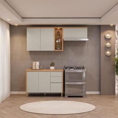 Imagem de Cozinha Modulada Compacta Allure Linea Brasil 3 Peças MDF com LED Func