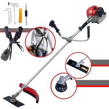 Imagem de Máquina de Cortar Grama À Gasolina Anmax CG430P TB 43cc 2HP de Potência 9.000rpm Roçadeira Lateral Profissional C/ Lâmina 2 Pontas e Carretel de Nylon