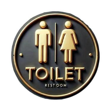 Imagem de Placa De Banheiro Vintage Retrô Com Efeito Madeira, Fácil Instalação, 