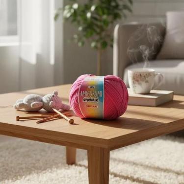 Imagem de Fio Amigurumi Chenille 100g 110m Cor:3182-Pitaya - Círculo, 3182-Pitay