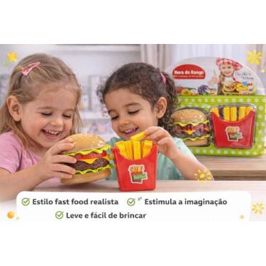 Imagem de Kit Comidinha Infantil Hambúrguer Batata Brinquedo Cozinha - Dutetoys