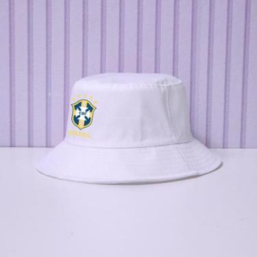 Imagem de Chapeu Bucket Hat Unissex BRASIL Copa Do Mundo Casual COR:AMARELO/GRAF