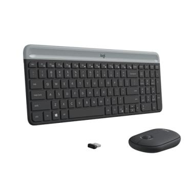 Imagem de Combo Teclado e Mouse sem fio Logitech MK470 com Design Slim, Digitação e Clique Silencioso, Mouse Ambidestro, Conexão USB e Pilhas Inclusas - Grafite