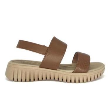 Imagem de Sandália Usaflex Salto Baixo Conforto Couro Calce Fácil Cor:;Tamanho:37;Gênero:Mulher-Feminino