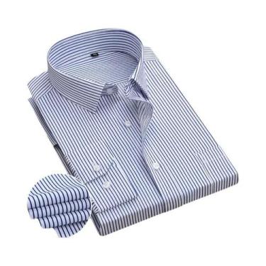 Imagem de Camisa De Algodão Slim Fit Masculina De Manga Curta Moda Casual Primav