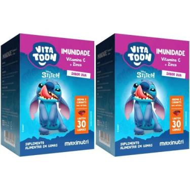Imagem de Kit 2x Vitamina C com Zinco Kids Vitatton Stitch 30 gomas - Maxinutri,