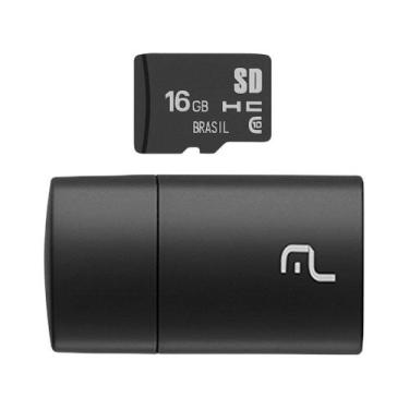 Imagem de Cartão De Memória 16gb Multilaser 2x1 Classe 10 Usb Mc162, 16GB