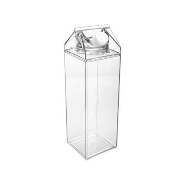 Imagem de Garrafa Caixinha de Leite Acrílico 1 Litro Vedação Silicone - Lyor, 1L