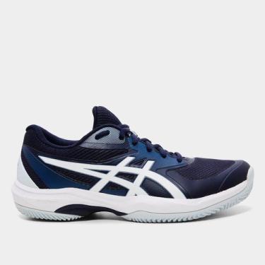 Imagem de Tênis Asics Gameff Saibro Feminino, Azul, Branco, 35