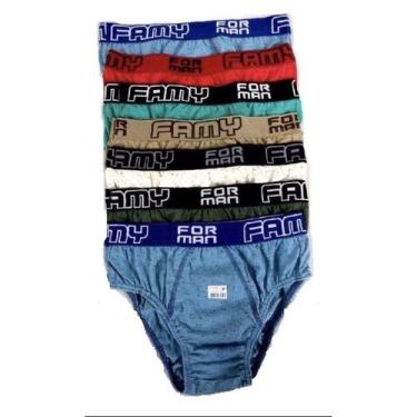 Imagem de Kit com 10 cuecas adulto em algodão com elástico exposto (modelo slip)