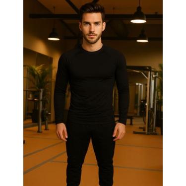Imagem de Blusa Fitness Térmica Segunda Pele Camisa UV 50+ Academia Masculina In