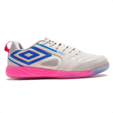 Imagem de Chuteira Futsal Umbro Pro 5 Bump Masculina, Bege, Rosa, 39