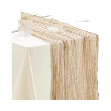 Imagem de Caminho De Mesa Boho Em Gaze De Algodão (6 Peças, 40x270cm) Para Casam