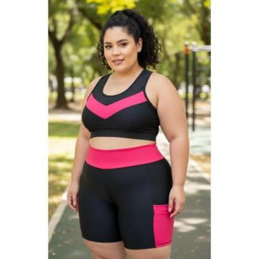Imagem de Conjunto Fitness Plus Size: Top e Short para Academia - Congratulation
