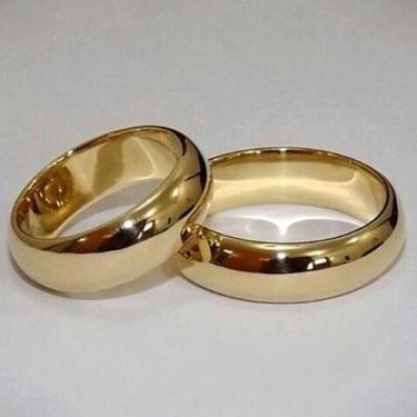 Imagem de Par de alianças tungstênio revestidas a ouro 18k 6mm tradicionais - Be