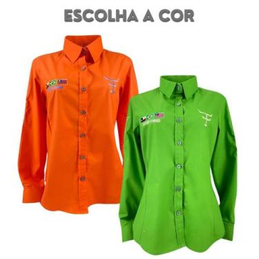 Imagem de Camisa Feminina Bordada Competição Texas Farm Country Original Laranja