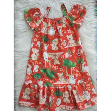 Imagem de Vestido manga cigana urso piquenique kukie, 8, Laranja