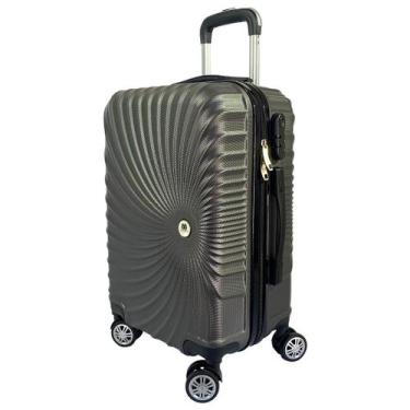 Imagem de Mala De Viagem Grande 77x48x30 Em Abs C/ Rodinhas 360º - EAGLE, Cinza 