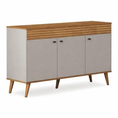 Imagem de Buffet Aparador México Retrô 3 Portas com Pés Palito MDF 136cm Amadeirado Arbo