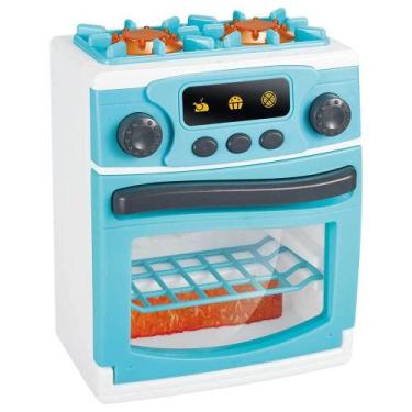 Imagem de Fogão Infantil Brinquedo Cozinha Luz Som - DMTOYS - - DM TOYS, Azul cé