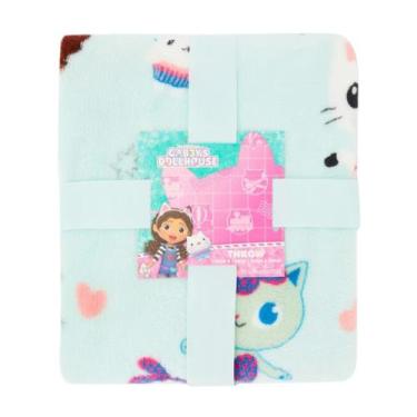 Imagem de Manta Cobertinha Infantil meninas Gabby Dollhouse azul Claro