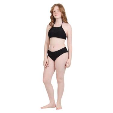 Imagem de Biquini infantil preto strass top cropped siri 40317 - Siri Moda Praia