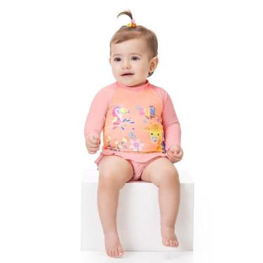 Imagem de Biquíni menina blusa tanga proteção 50+uv girafa marlan, 2