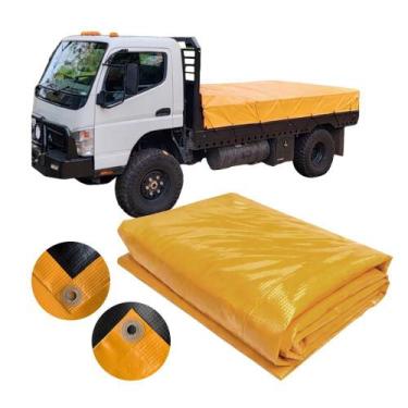 Imagem de Lona CK400 Laranja x Preta 5x3.5 M Ilhós PVC Caminhão - Cikala