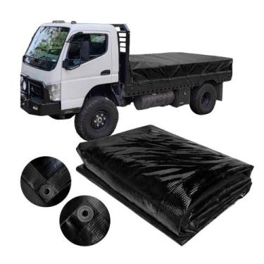 Imagem de Lona CK400 Preta x Preta 6.5x3.5 M Ilhós PVC Caminhão - Cikala