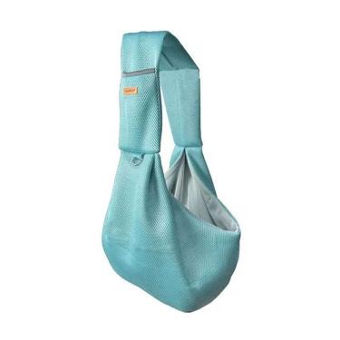 Imagem de Bolsa de Transporte Pet Canguru Sling para Cães e Gatos Malha Respirável Poliéster Verde Tamanho Único